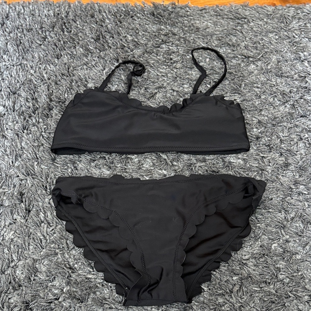 Black Scalloped Bikini Set